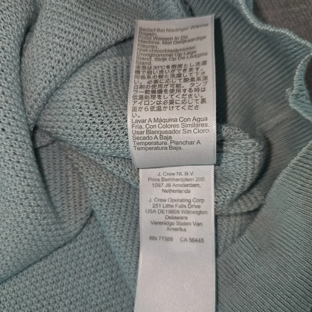 J.Crew Crewneck Sweater Men's Large Green 100% Cotton Textured Raglan L CD617
